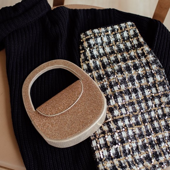 Mia Tweed Gingham and Sequin Mini Skirt - Picture 4 of 6